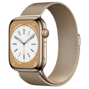 Apple Watch Series 8  Gold Stainless Steel Case with Milanese Loop