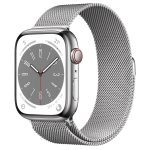 Apple Watch Series 8  Silver Stainless Steel Case with Milanese Loop
